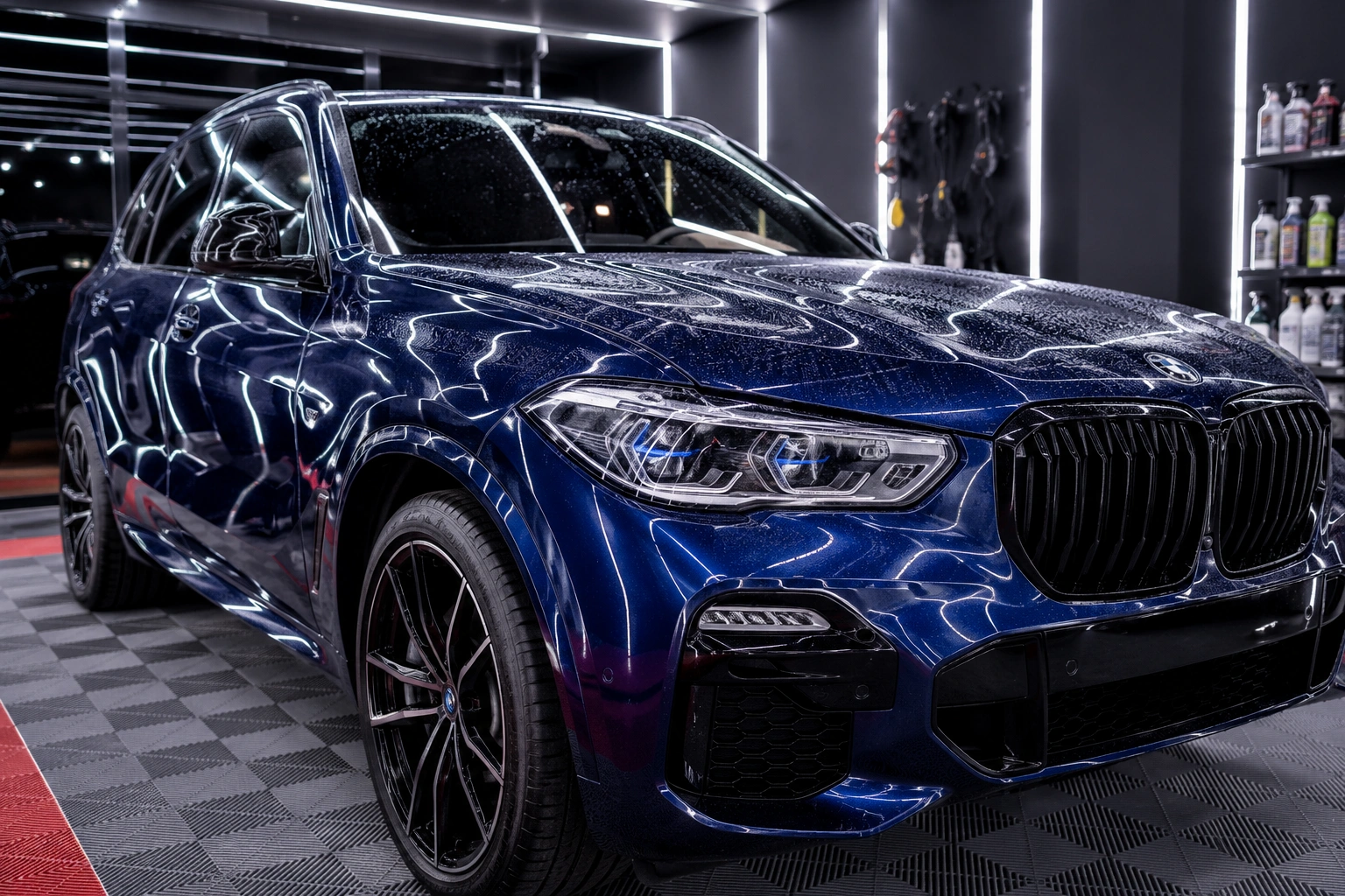 Luxury SUV with professionally applied ceramic
                                    coating showing excellent gloss and water beading